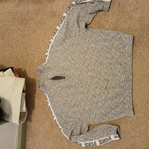 PINK Victoria's Secret Gray Quarter-Zip Sweatshirt